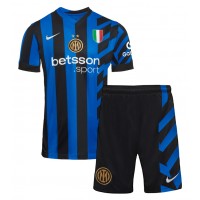 Camiseta Inter Milan Alessandro Bastoni #95 Primera Equipación para niños 2024-25 manga corta (+ pantalones cortos)